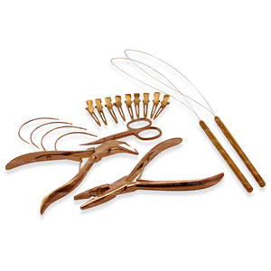 Juego de Herramientas para Extensiones de Cabello de Acero Inoxidable Color Oro Rosa - Product Image 1