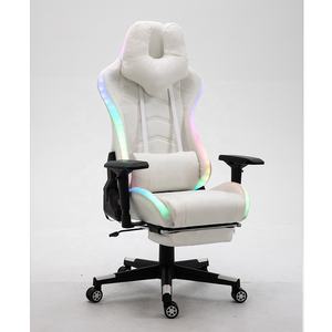 Chaise de jeu RGB LED, éclairage RGB, logo personnalisé, tissu OEM ODM, ergonomique, douce, équipement de jeu Esport LGB, entièrement blanche, chaise de jeu RGB - Product Image 2