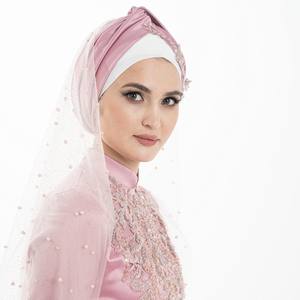 Vestido modesto islámico con tocado Rosa Canna fucsia Slim Fit Abaya vestido con bordado para mujer del fabricante - Product Image 6