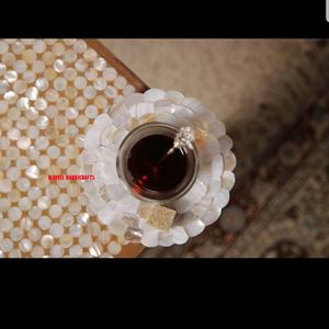 Plateau de service artisanal en bois nacre blanche, 6 pièces, plats et assiettes pour la décoration de l'aïd, cadeaux de mariage, plateaux du RAMADAN - Product Image 4