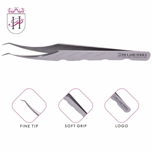 แหนบต่อขนตาสแตนเลส6มม. 45องศา,แหนบถอนขนแยกปริมาณมาใหม่ - Product Image 1