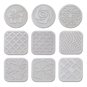 DIY Round Cement Concrete Coaster Kit Oriental Design Reusable Stone Mat Pad - Product Image 5