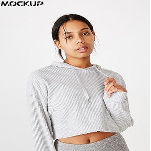 Sudadera Corta Oversize Casual para Mujer, Estilo Urbano con Hombros Caídos, Ligera, Tejido Ligero, Logotipo Gráfico Frontal, OEM - Product Image 5