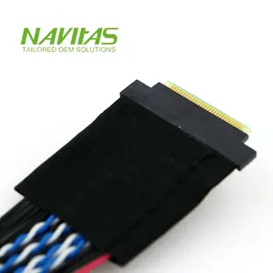 Manufacturing DF19 to 20347 30 pin LVDS Display Panel 1571 PVC Wire 28awg Cable Assembly
