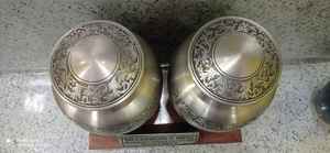 BRASS PEWTER FULL ENGRAVED CREMATION URN <b>FUNERAL</b> <b>SUPPLIES</b> Brassword India - Product Image 3