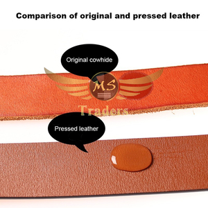 Ceinture en cuir de vache naturel pour homme, avec boucle en métal dur, texture unique, véritable, 1 pièce - Product Image 3