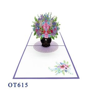 Venta al por mayor hecho a mano 3D Pop-up tarjeta florero Poppin flores Vietnam artesanía estilo papel recuerdo con impresión Offset para regalos de cumpleaños - Product Image 6
