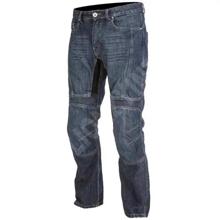 Pantalones vaqueros de motociclismo para hombre, equipo de protección, pantalones vaqueros de carreras para Motocross, color negro