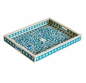 Indian Handmade Natural Bone Inlay <b>Tray</b> Eco-Friendly Dishwasher Safe Commercial Grade Restaurant Use Table <b>Serving</b> <b>Trays</b> Hot - Product Image 1