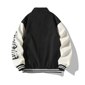 Veste bomber à col montant personnalisable avec broderie de logo, hiver, grande taille, vente en gros pour hommes - Product Image 2