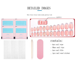 TSZS Commercio All'ingrosso Pre-Progettato Acrilico Punte Del Chiodo 30pcs Stile Artificiale Francese Premere Su Punte Del Chiodo di Modo Del Chiodo Chiodo Falso fornitore - Product Image 4