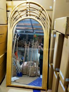 Wholesale Handmade Rattan Wicker Arch Floor Mirror Full Length Full <b>Body</b> From Vietnam/ SISU/ RMA-010 - Product Image 4