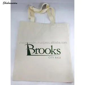 Eco-friendly Custom Canvas Wholesale Logo Print Cotton Tote Bag Handel Style Lining Cotton Bag from India