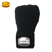Bandages de boxe en gel antichoc noirs professionnels pour MMA, kickboxing, boxe, avec logo personnalisé, accessoire d'entraînement Muay Thai