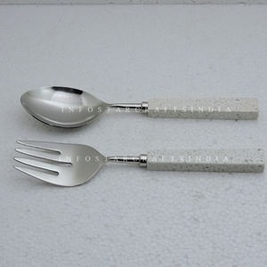 Serveur de salade fait main en acier inoxydable bois et résine pour la vente en gros de vaisselle Serveur de salade cuisine lave-vaisselle articles de cuisine - Product Image 2