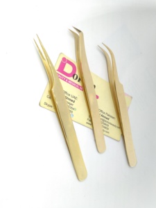 ชุดแหนบต่อขนตาเพิ่มวอลลุ่มแบบมืออาชีพแหนบหนีบขนตาชุบทองทำจากสแตนเลสพร้อมพิมพ์โลโก้ออกแบบได้ตามต้องการ - Product Image 2