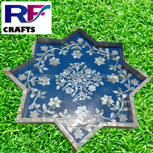 La mejor caja de bandeja árabe Mubkhar Bakhoo hecha a mano, juego de quemador de incienso con incrustaciones de hueso artesanal para decoración del hogar, bandejas para servir - Product Image 5