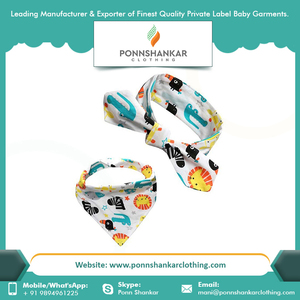 Wholesale 100% Bamboo Rayon <b>Baby</b> Bibs Customized Organic Cotton Bandanna <b>Button</b> GOTS Certified Premium Quality Print for Boys - Product Image 4