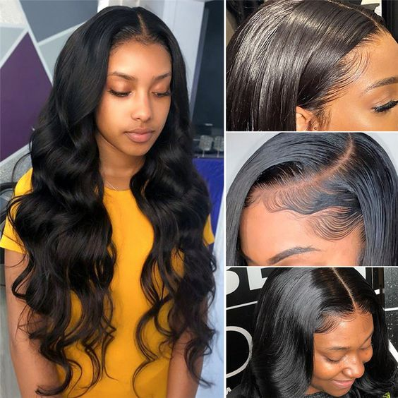 Perruque avant de dentelle de vague de corps