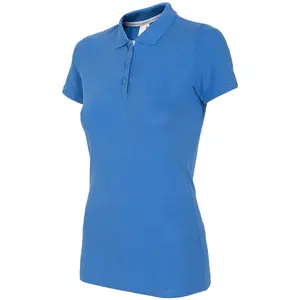 Wanita Fashion Polo T Shirt dengan MOQ Hot Jual Kaos Polo Promosi untuk Perempuan Kustom Polo Shirt Design 100% Katun