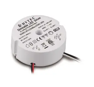 Circular Dimmable LED Driver 7W to 25W Input AC 100V to 120V