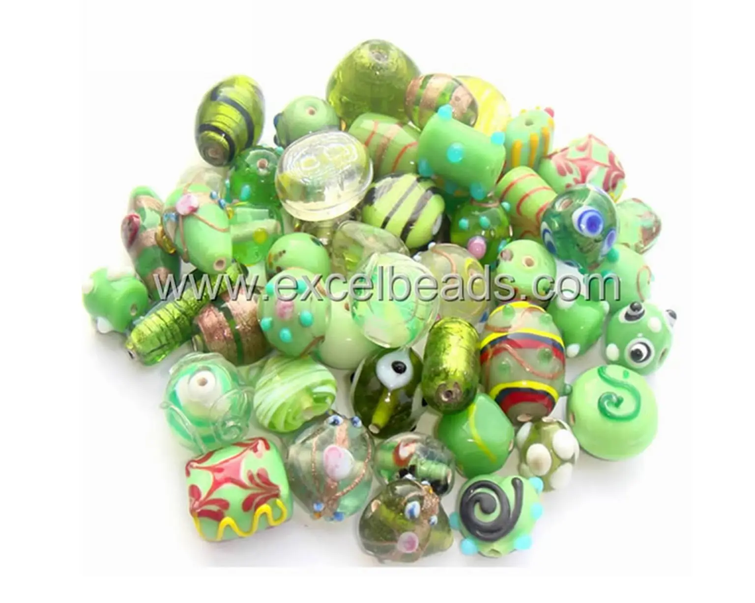 Glasperlen Mix - Fancy Beads Lime Green Kombination 1 kg Packungen Großhandel