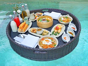 Bandeja Flotante de Ratán para Piscina, Relajación en la Piscina - Product Image 4