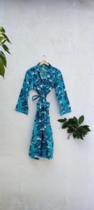 100% coton kimono Robes fait à la main floral imprimé pur coton Kimono Festival vêtements Kimono caftan femmes robes de plage portant - Product Image 3