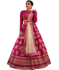 Designer coloré brodé travail manuel Lehenga Choli avec chemisier prix de gros le plus bas marché textile vêtements ethniques vêtements - Product Image 1