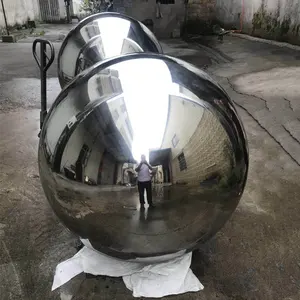 Bola hueca de acero inoxidable, escultura de Metal grande personalizada, 304