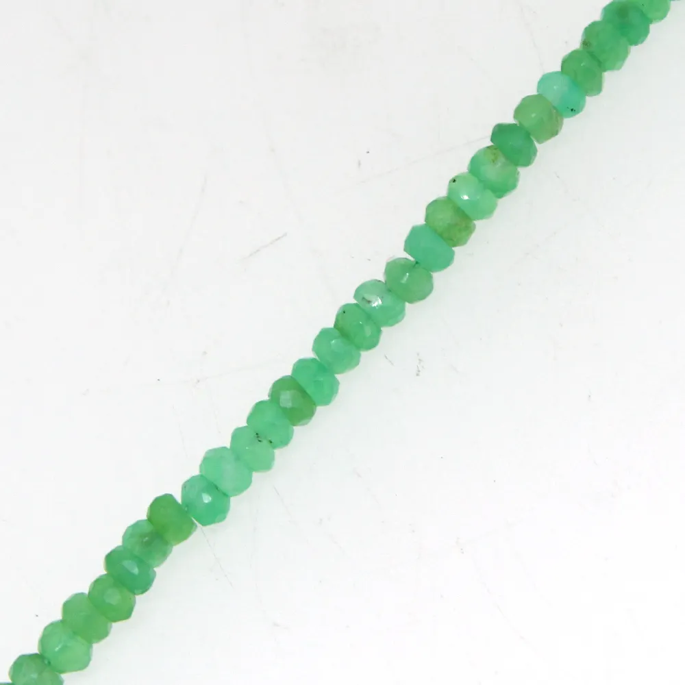 Perle de Chrysoprase ronde 4MM 100% pierre naturelle pour la fabrication de bijoux, brins faits à la main, perles rondelles, perles de Chrysoprase verte à facettes
