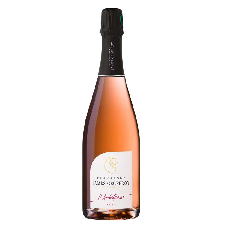 Champagne français authentique James Geoffroy-l'ambitente brute ROSE 750ml vente en gros vin mousseux