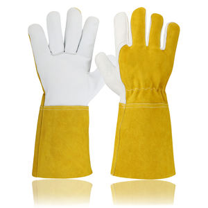 ถุงมือนิรภัยสำหรับงานเชื่อมหนังวัวแยก XL ถุงมือผ้าฝ้ายกันความร้อนตัดได้ - Product Image 6