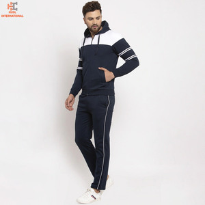 Chándales de Jersey personalizados en blanco OEM, conjunto de ropa de calle de nailon para hombre, de algodón de rizo francés Sudadera con capucha, sudaderas para correr - Product Image 2