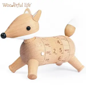 [2] Wholesale Wonderful Life Wooden Perpetual calendar Fox
