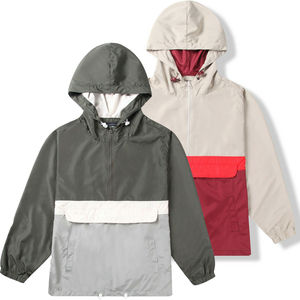 Belle veste coupe-vent personnalisable et légère à fermeture éclair pour hommes imperméable de grande taille avec col à capuche imprimé - Product Image 5