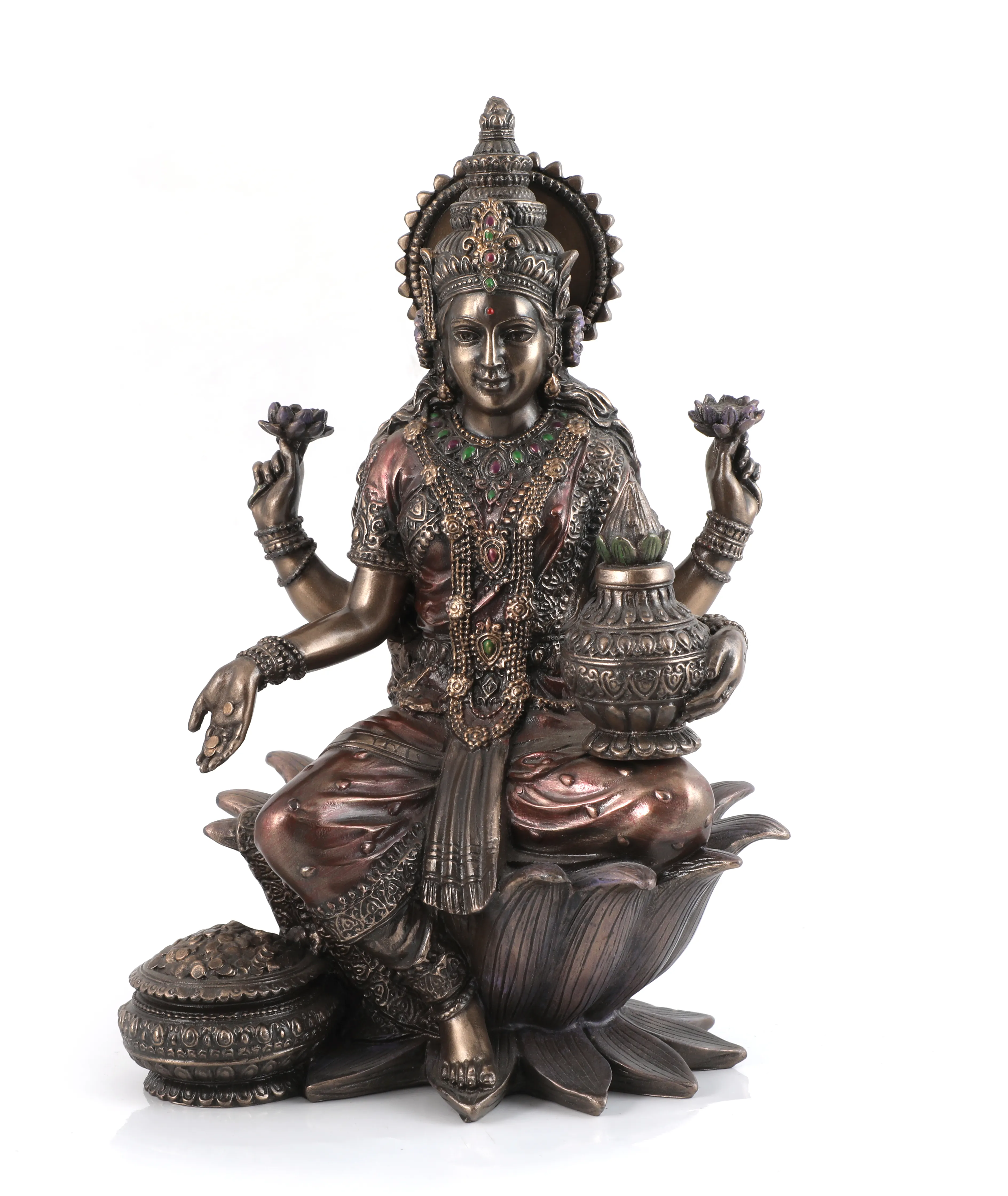Statue de l'anime Laxmi en résine naturelle, Statue de déesse, indien, Figurine Idol, décoration, Fengshui, cadeau, art artisanal