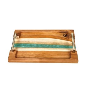 Bandeja de servicio para restaurante en casa de Hotel, bandeja de servidor de madera de resina de forma Rectangular, bandeja para servir comida, fruta, café - Product Image 1