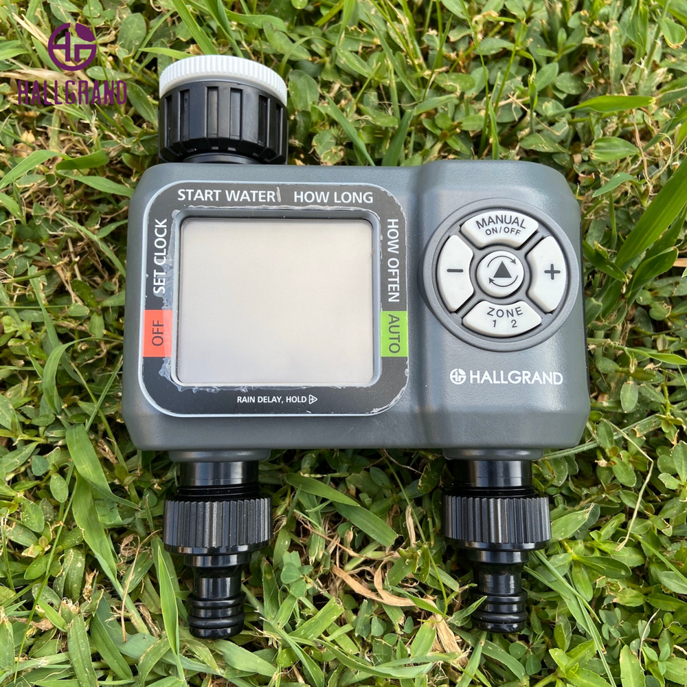 Dual Outlet Electronic Programmeerbare Watering Timer Easy to Read LCD Display Manual and Automatic Mode for Riego Inteligente