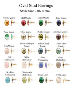 Fujin — boucles d'oreilles ovales en forme de carreaux pour femme, design Simple, pour usage quotidien, 10x14mm, en quartz clair, plaqué or et argent - Product Image 2