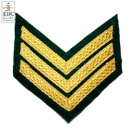 Écussons brodés à la main de qualité professionnelle en chevron, personnalisables OEM/ODM, pour uniformes, épaulettes et insignes de cérémonie royale
