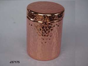 Bougeoir à finition martelée en cuivre massif, couvercle supérieur poli avec miroir, accessoire de récipient à bougie inclus pour décorations de Noël - Product Image 3