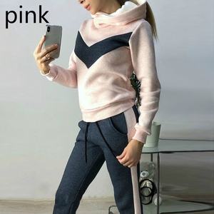 Ensemble de deux pièces polaire pour femme, vêtements chauds, pour le sport et les loisirs, automne et hiver, vente en gros, nouvelle collection 2020 - Product Image 2