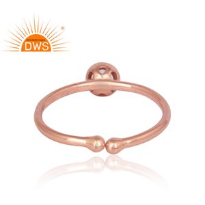 Bague ajustable pour femmes, bijou en pierre précieuse naturelle et en Quartz plaqué argent Rose, vente en gros, 925 - Product Image 3