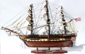 USS CONSTITUTION <b>Wooden</b> Painted Model Tall Ship Handicraft From Vietnam - Product Image 3