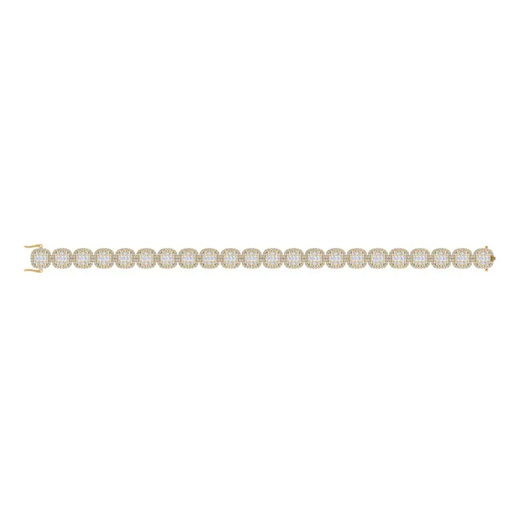 Bracelet tendance en diamant véritable en forme de baguette pour les femmes en diamant SI au prix de gros