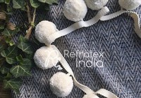 Frange à pompons pour la décoration de vêtements et de rideaux, couleurs assorties
