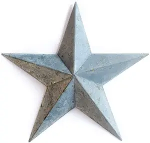 큰 금속 국가 주석 아연 도금 헛간 스타 원시 스타 벽 장식