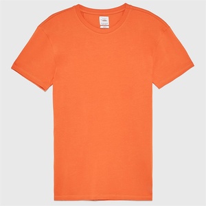 T-shirt col rond pour homme, haut personnalisé de haute qualité en coton biologique, coupe slim, simple et blanc, 100% - Product Image 2