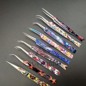 Pince à épiler professionnelle en acier inoxydable durable pour extensions de cils, logo personnalisé, OEM accepté, pince à épiler avec revêtement en papier - Product Image 4